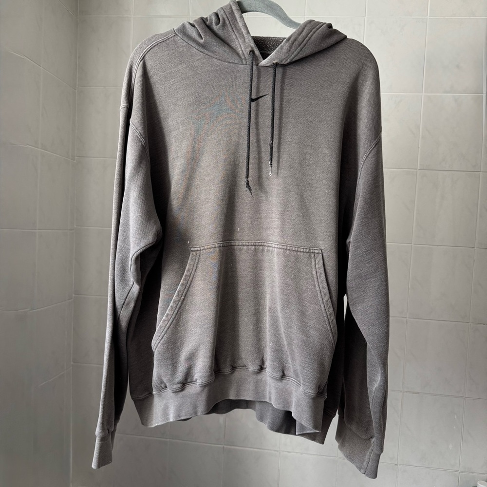 Vintage Grey Nike Middle Swoosh Hoodie
